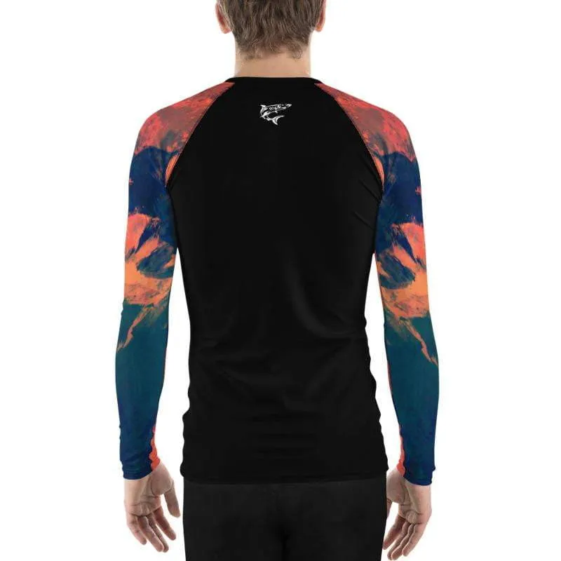 Abstract Azure ~ Men's BJJ Rash Guard