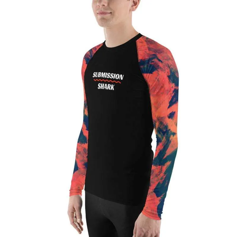 Abstract Azure ~ Men's BJJ Rash Guard