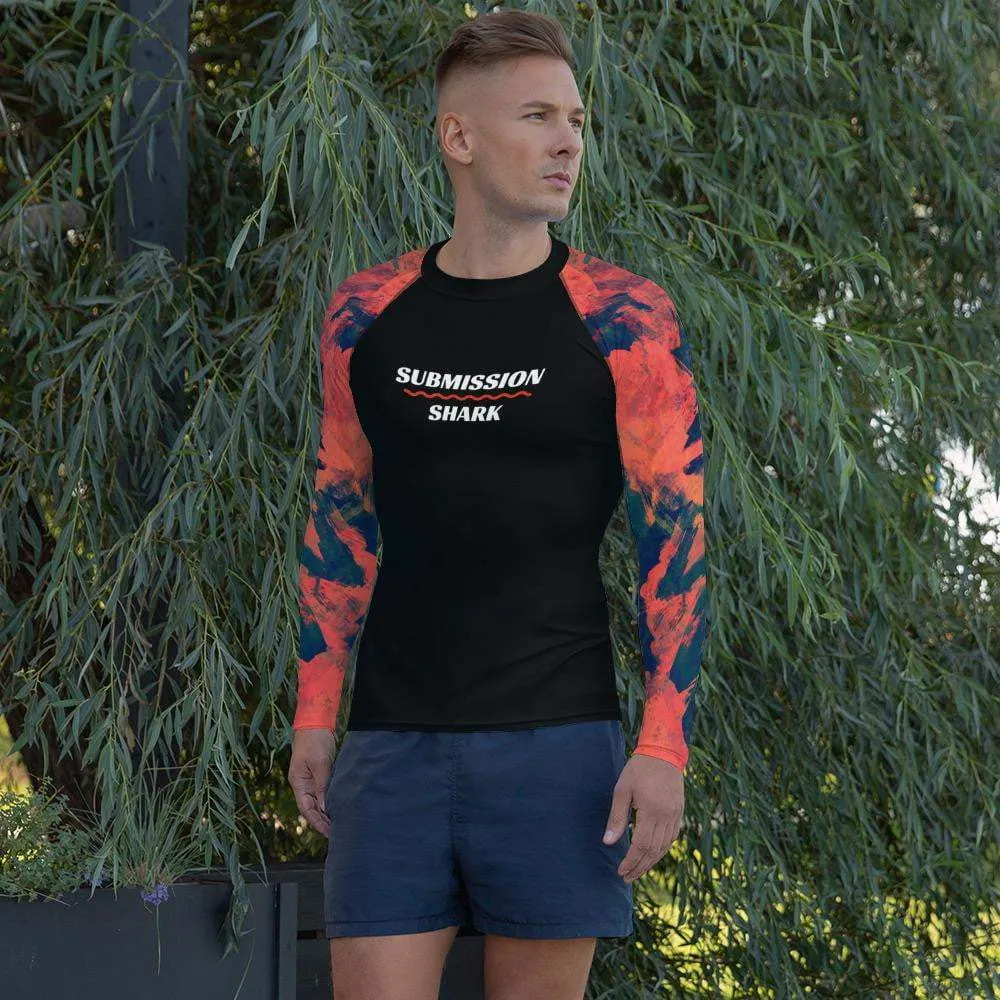 Abstract Azure ~ Men's BJJ Rash Guard