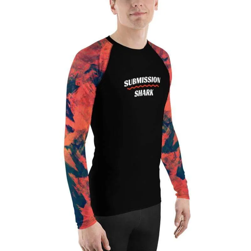 Abstract Azure ~ Men's BJJ Rash Guard