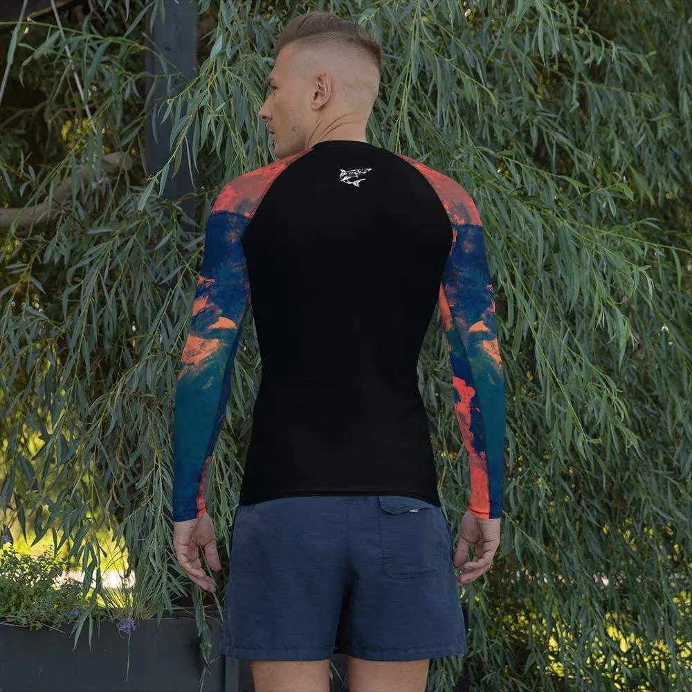 Abstract Azure ~ Men's BJJ Rash Guard