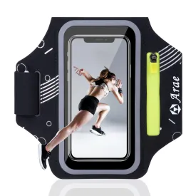 Arae Running Armband Universal Cell Phone Holder for iPhone 13 Pro Max/12 Pro/11 Pro Max/11/XR/XS/X/8, Galaxy S20 FE S21 Up 6.5 inch Water Resistant Sports Phone Holder with Adjustable Strap