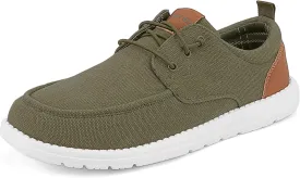ASITVO Mens Wide Canvas Loafers Slip on Big Size Walking Shoes Width Toe Box Casual Dress Shoes
