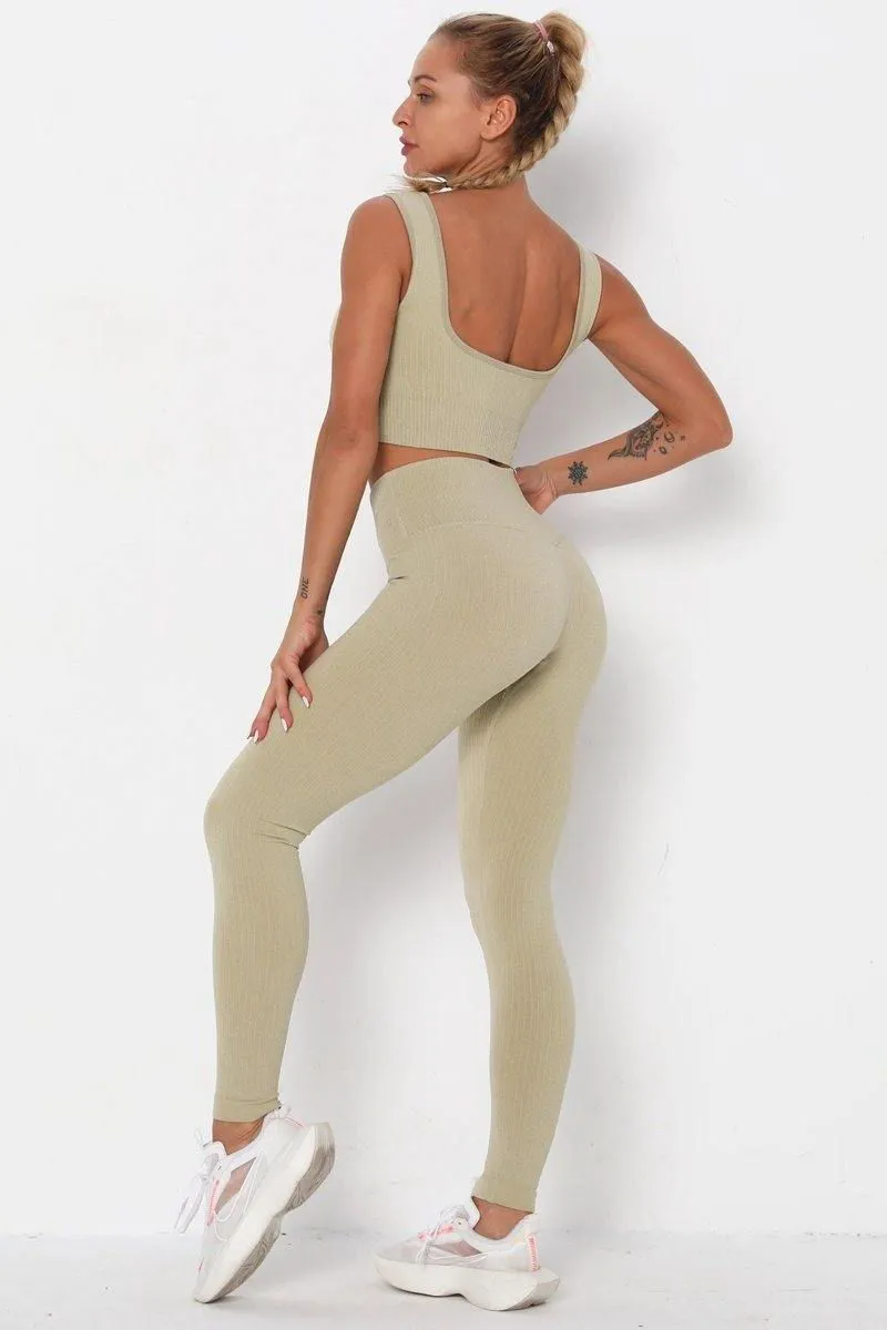 Beige 2 Piece Yoga Set