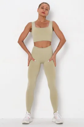 Beige 2 Piece Yoga Set