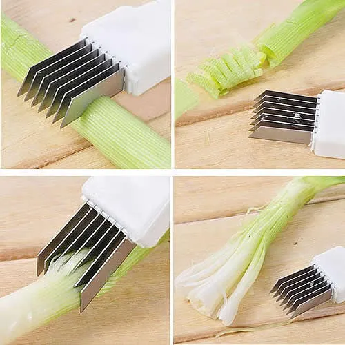 Convenient Multi-function Onion Cutter Knife 7 Stainless Steel Blade