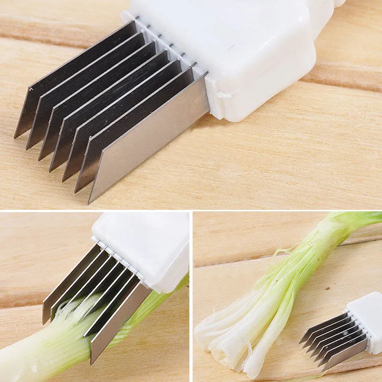 Convenient Multi-function Onion Cutter Knife 7 Stainless Steel Blade