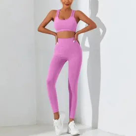Crisscross Cami & Leggings Seamless Yoga Set 2pcs