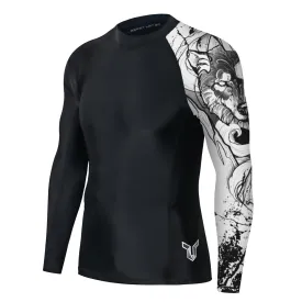 Graphic 2.0 UPF50  Long Sleeve Rash Guard for Men - Tattoo Wolf