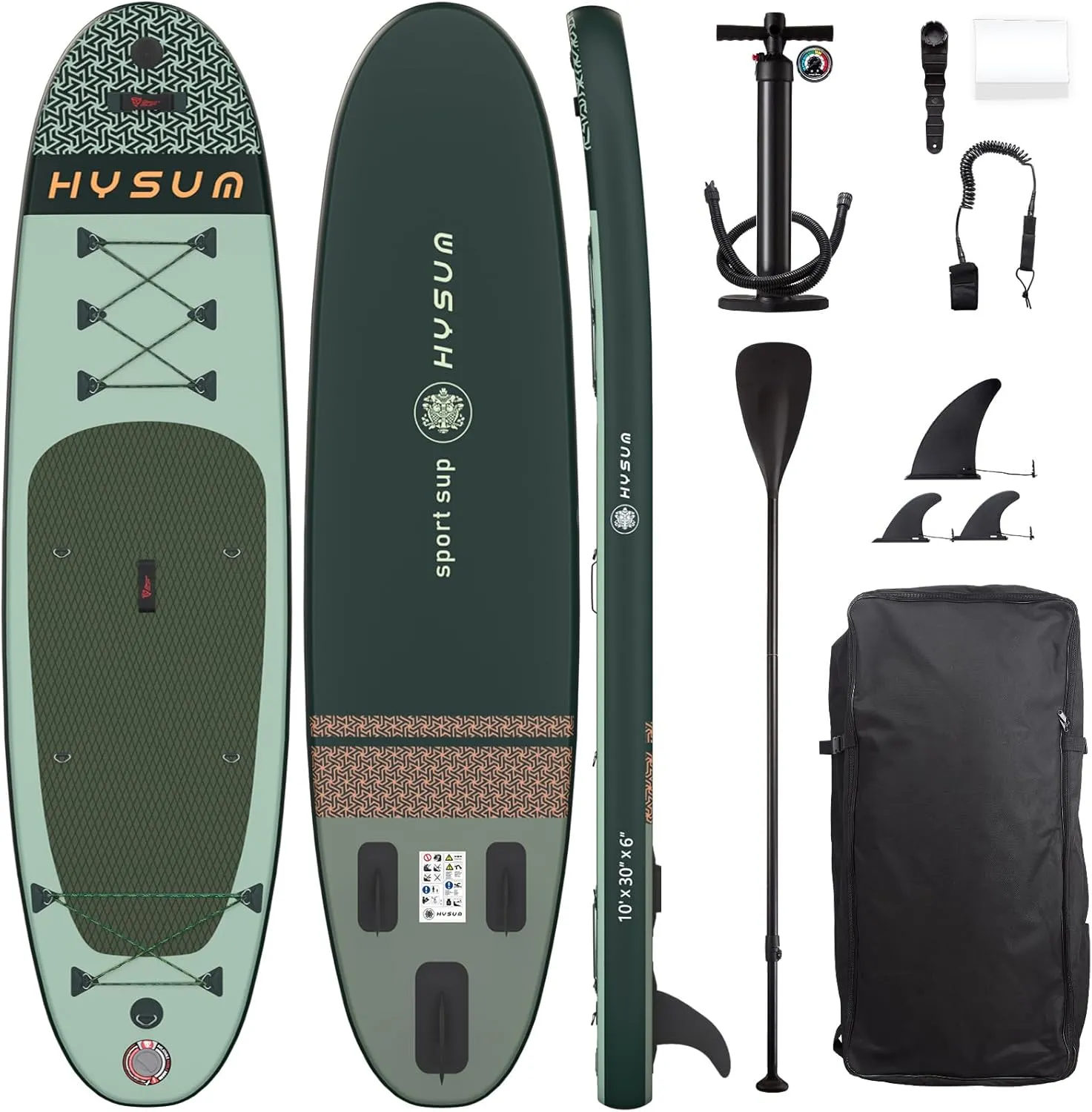 Inflatable Stand Up Paddle Board, 10'x30''x6'' Ultra-Light Paddleboards for All Skill Levels with SUP Accessories, Paddle, Fins, Leash, SUP Pump, Backpack