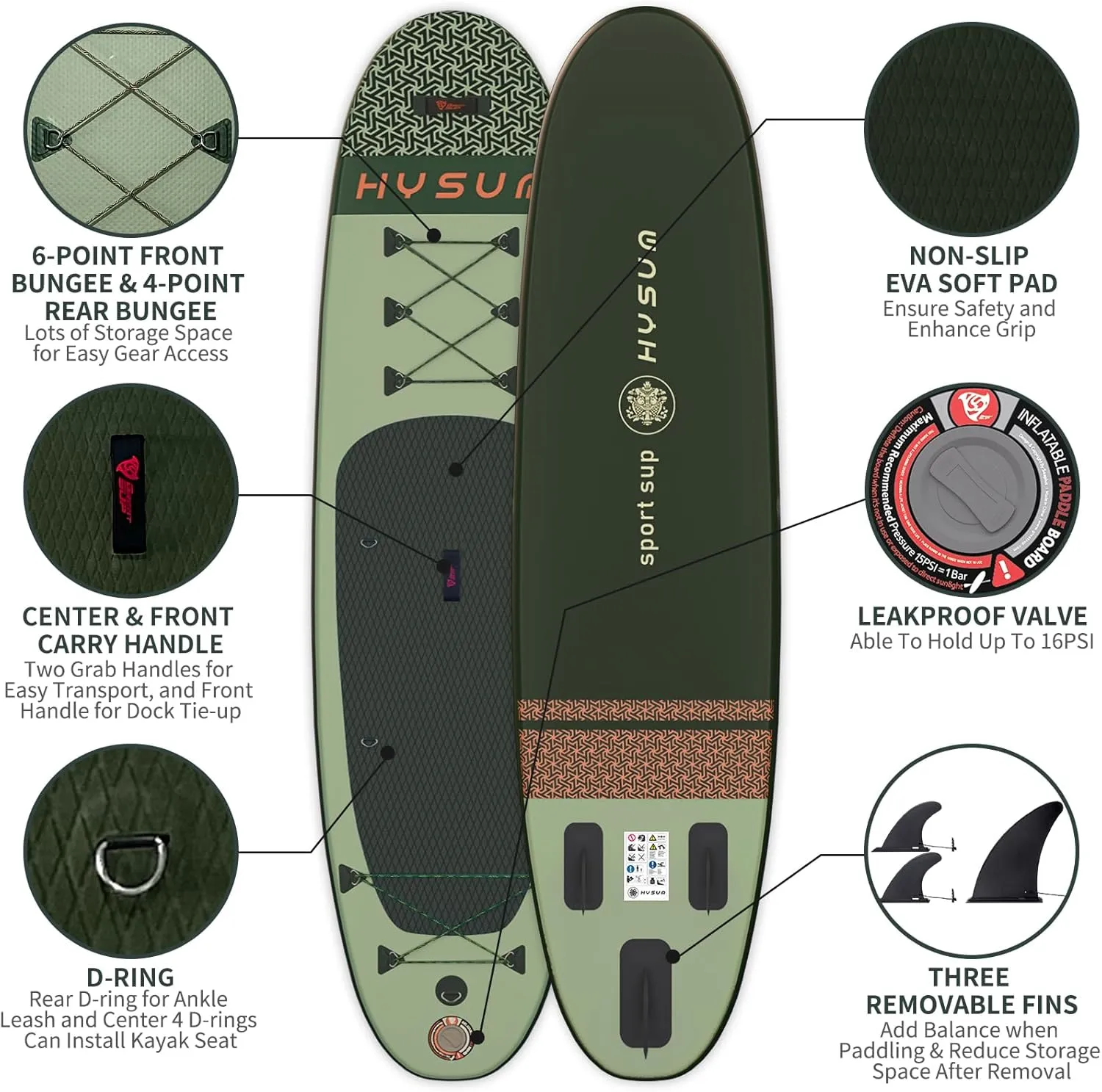 Inflatable Stand Up Paddle Board, 10'x30''x6'' Ultra-Light Paddleboards for All Skill Levels with SUP Accessories, Paddle, Fins, Leash, SUP Pump, Backpack