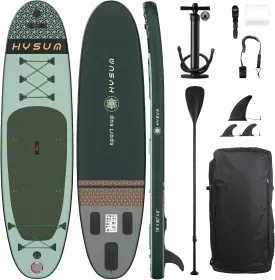 Inflatable Stand Up Paddle Board, 10'x30''x6'' Ultra-Light Paddleboards for All Skill Levels with SUP Accessories, Paddle, Fins, Leash, SUP Pump, Backpack