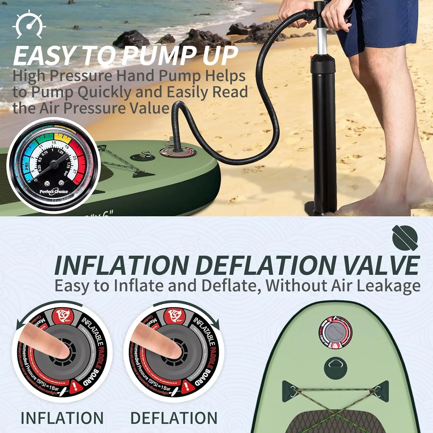 Inflatable Stand Up Paddle Board, 10'x30''x6'' Ultra-Light Paddleboards for All Skill Levels with SUP Accessories, Paddle, Fins, Leash, SUP Pump, Backpack