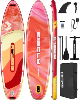 Inflatable Stand Up Paddle Board 11*34*6, Blow Up Paddle Board for Adults,with Detachable Fins, Pump, Floating Paddle, Safety Leash,Backpack