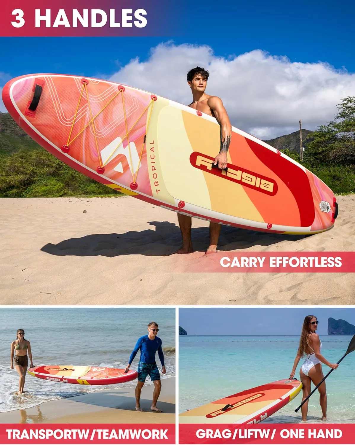 Inflatable Stand Up Paddle Board 11*34*6, Blow Up Paddle Board for Adults,with Detachable Fins, Pump, Floating Paddle, Safety Leash,Backpack