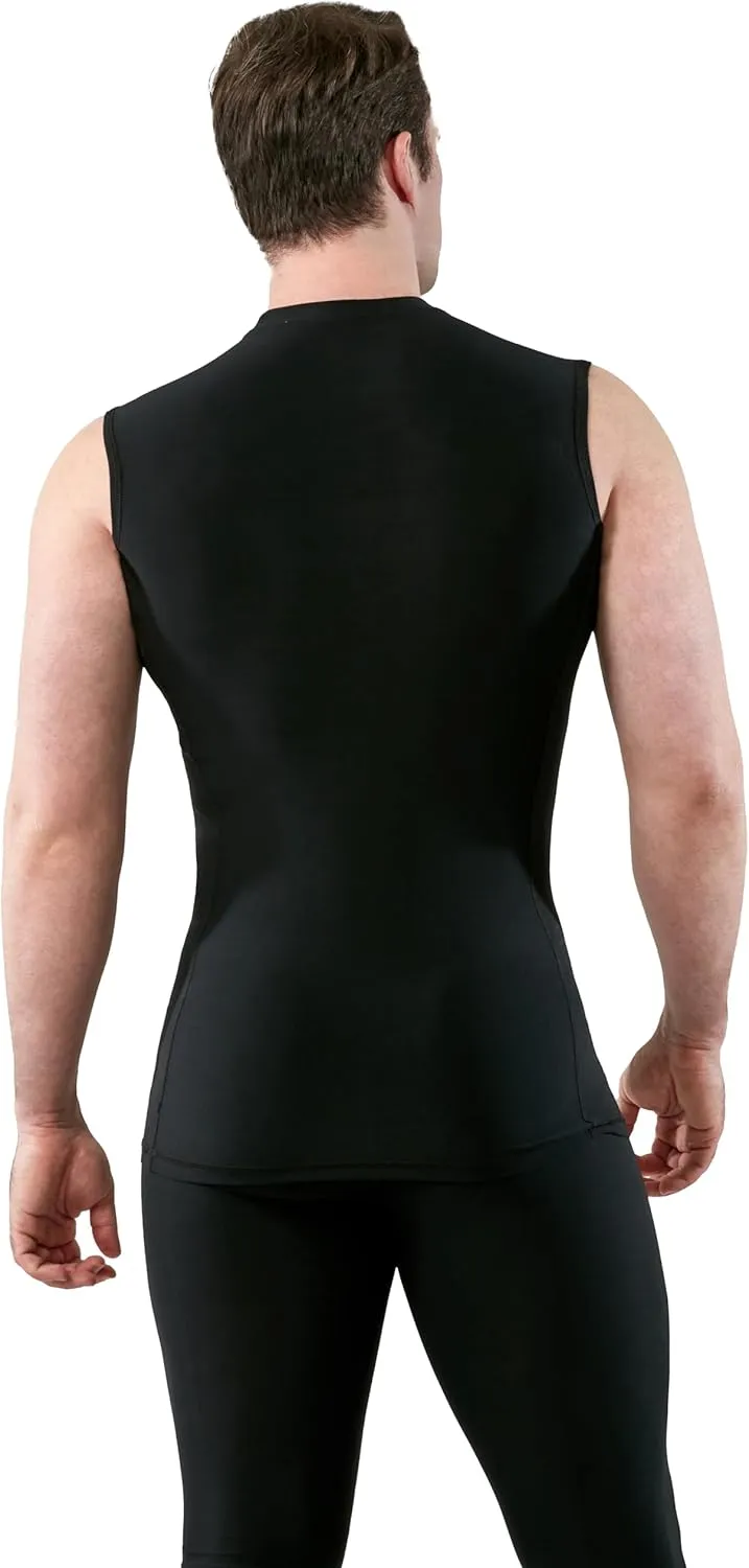KISTA 3 Pack Men's Sleeveless Workout Shirts, Dry Fit Running Compression Cutoff Shirts, Athletic Base Layer Tank Top