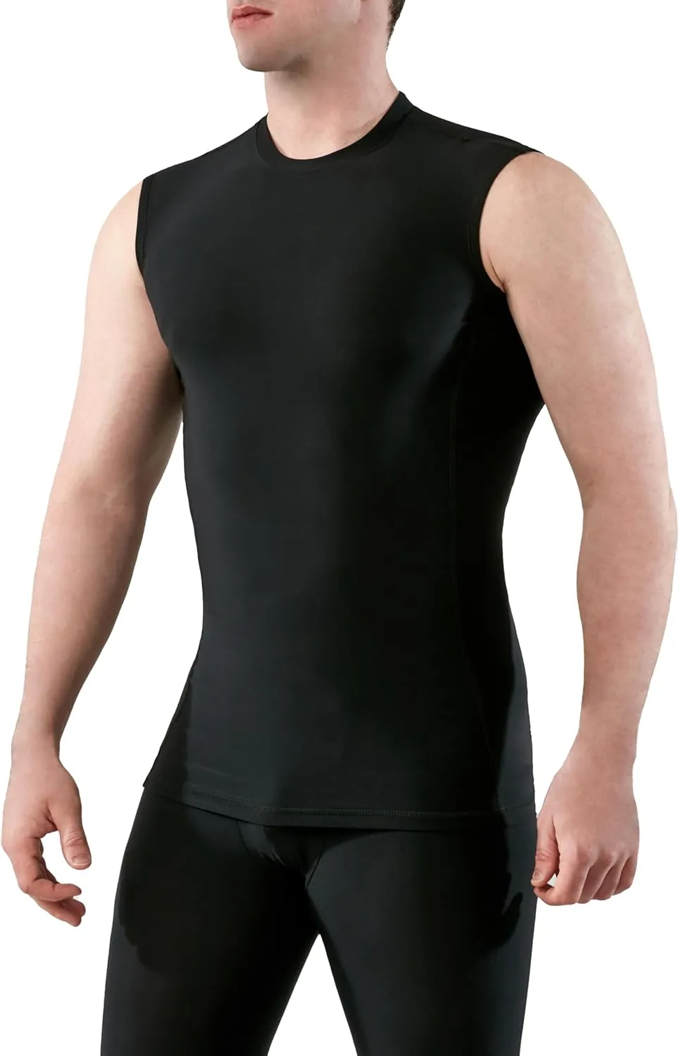 KISTA 3 Pack Men's Sleeveless Workout Shirts, Dry Fit Running Compression Cutoff Shirts, Athletic Base Layer Tank Top