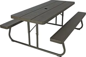 Lifetime Products 60110 Picnic Table, 30 in W, 72 in D, 29 in H, HDPE Table, Foldable :EA: QUANTITY: 1
