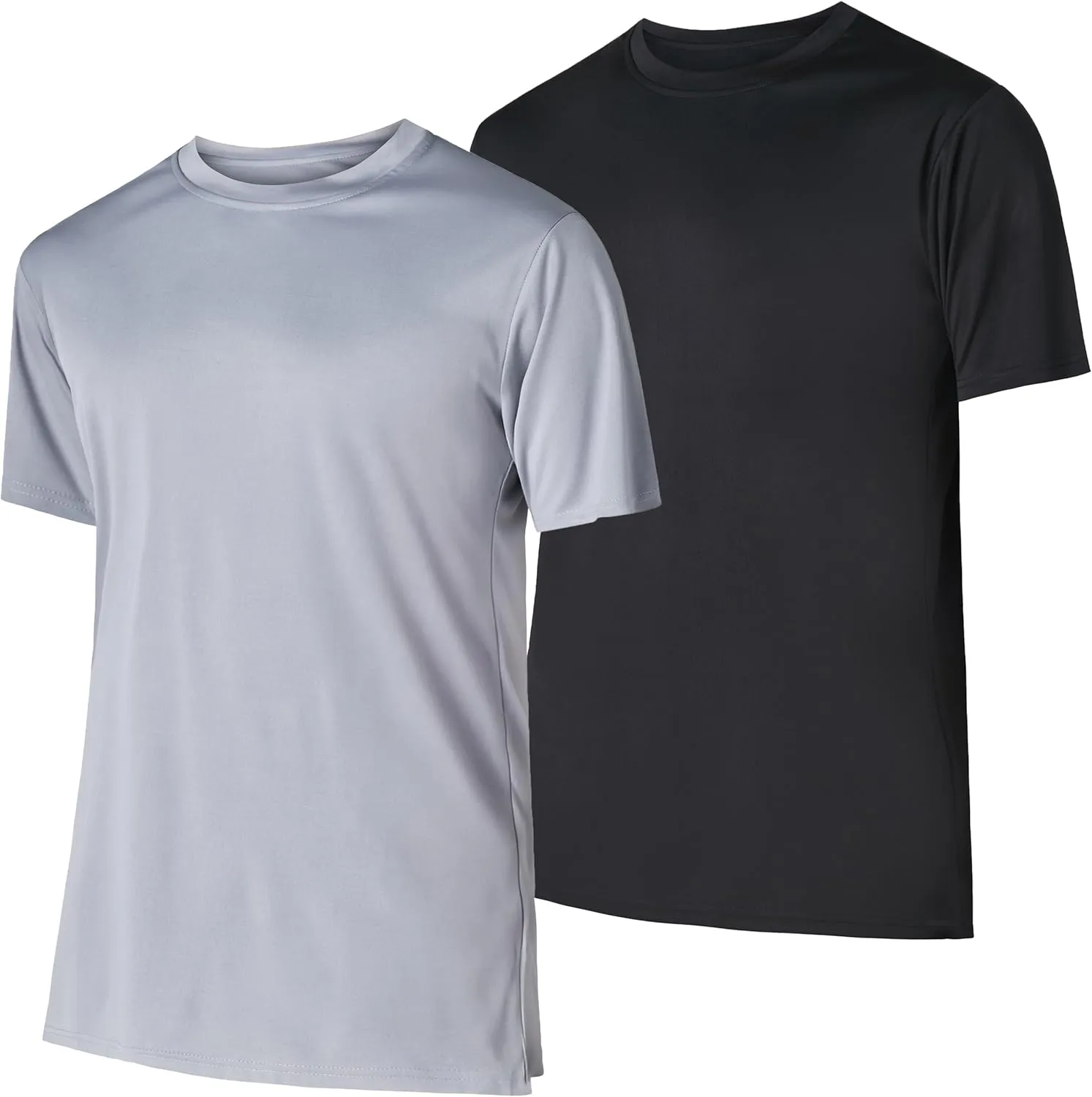 Mens Athletic Short Sleeve Gym Workout T-Shirts 2 Pack Mens Dry Fit Tees Moisture Wicking Crew Neck Running T Shirt for Men