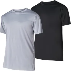 Mens Athletic Short Sleeve Gym Workout T-Shirts 2 Pack Mens Dry Fit Tees Moisture Wicking Crew Neck Running T Shirt for Men