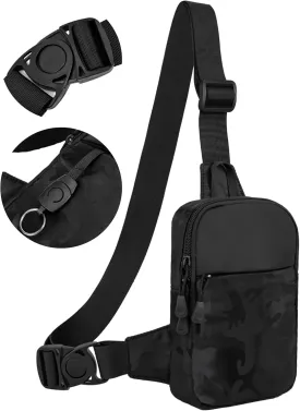 Mini Sling Bag for Men, Waterproof Small Crossbody Bag Lightweight Everyday Carry Chest Bag for Travel Walk Sport (Black Camo)