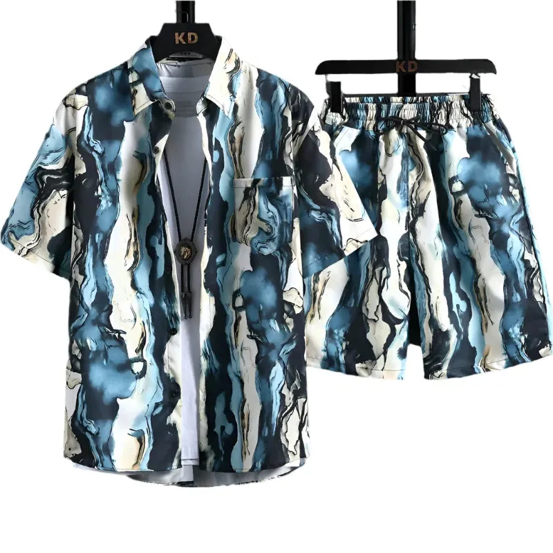 New Men's & Women's Printed Shirt Sets, High-Quality Trendy Shorts, Hawaiian-Style Casual Floral Tops – INS HOT Fashion