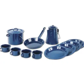 North 49 Blue Enamel 13 Piece Campwear Dish Set