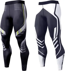 OEBLD Compression Pants Men UV Blocking Running Tights 1 or 2 Pack Gym Yoga Leggings for Athletic Workout