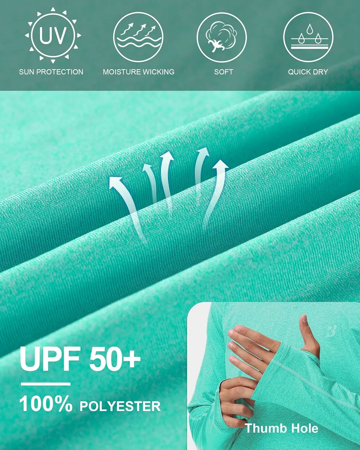 Roadbox Mens UPF 50  Fishing Shirts, Long Sleeve UV Sun Hoodie, Hiking Running Swim Athletic Workout Shirt