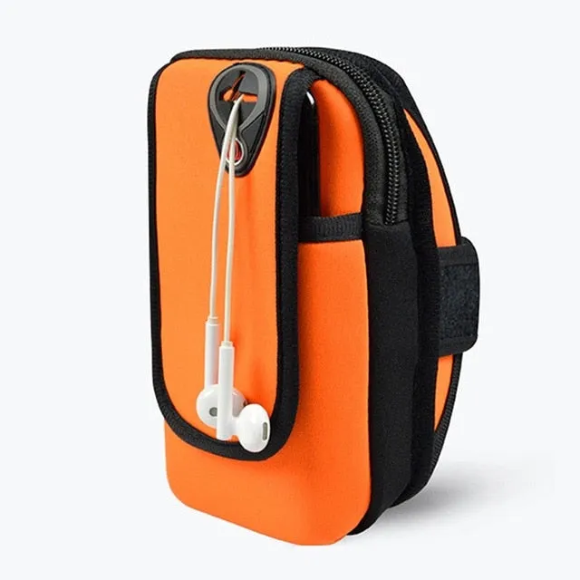 Sport Armband Running Flip Bag Case for iPhone Samsung Universal Smartphone Mobile Phone Earphone Holes Keys Arm Bags Pouch