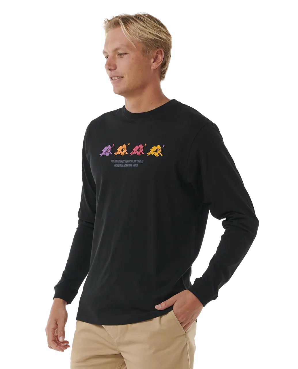 Surf Revival Hoffman Long Sleeve T-Shirt in Black