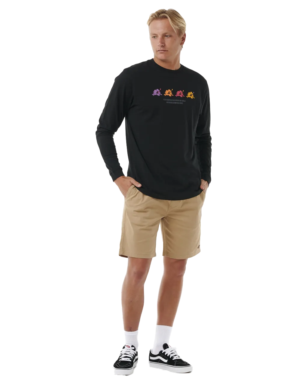 Surf Revival Hoffman Long Sleeve T-Shirt in Black