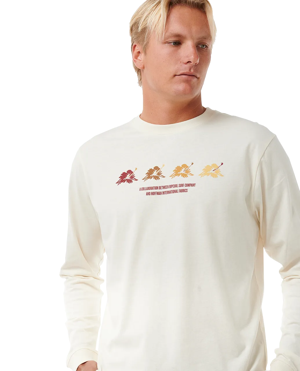 Surf Revival Hoffman Long Sleeve T-Shirt in Bone