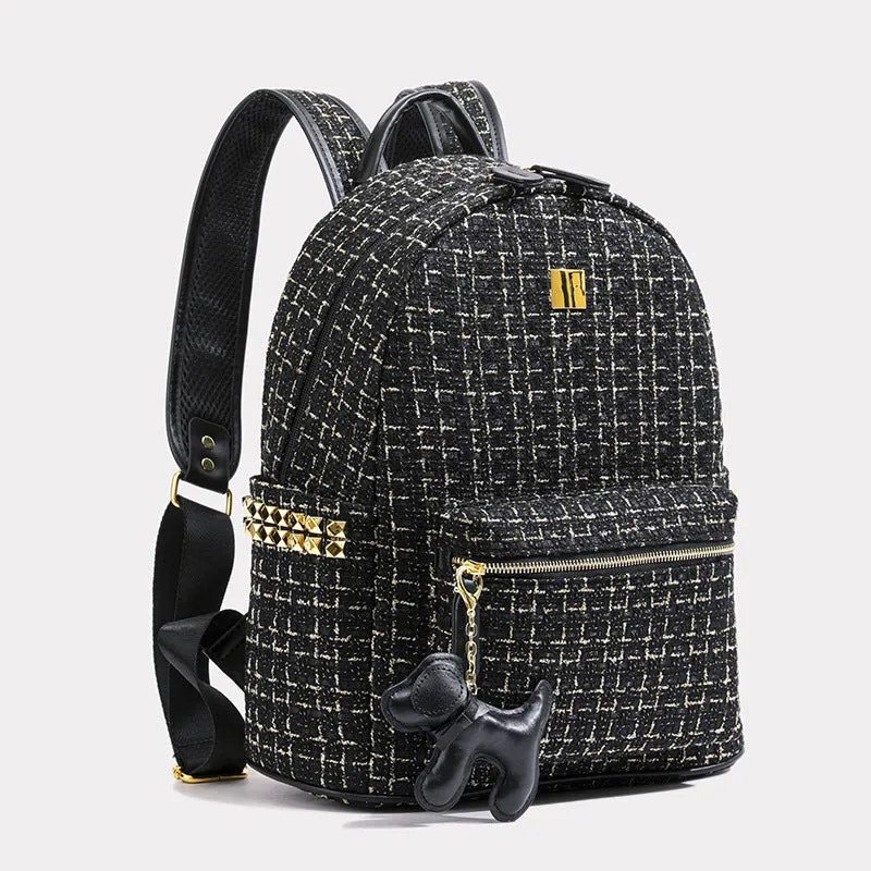 Wholesale Rivet Large Capacity Woolen Backpack