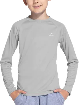 Willit Boy's UPF 50  Sun Protection Shirt Long Sleeve Rash Guard Swim Shirts Youth SPF Fishing Quick Dry Shirt