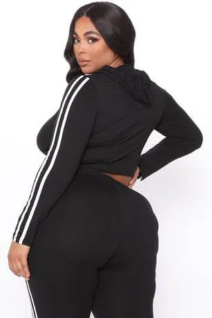 Womens 2 Piece Yoga Track Set in Black