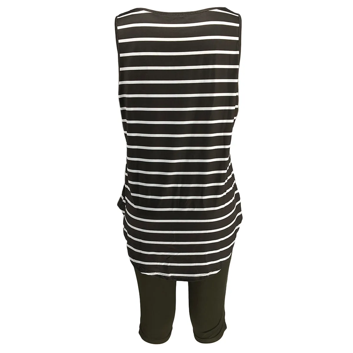 Women's Sexy Striped Two Piece Sportswear Shirt Leggings