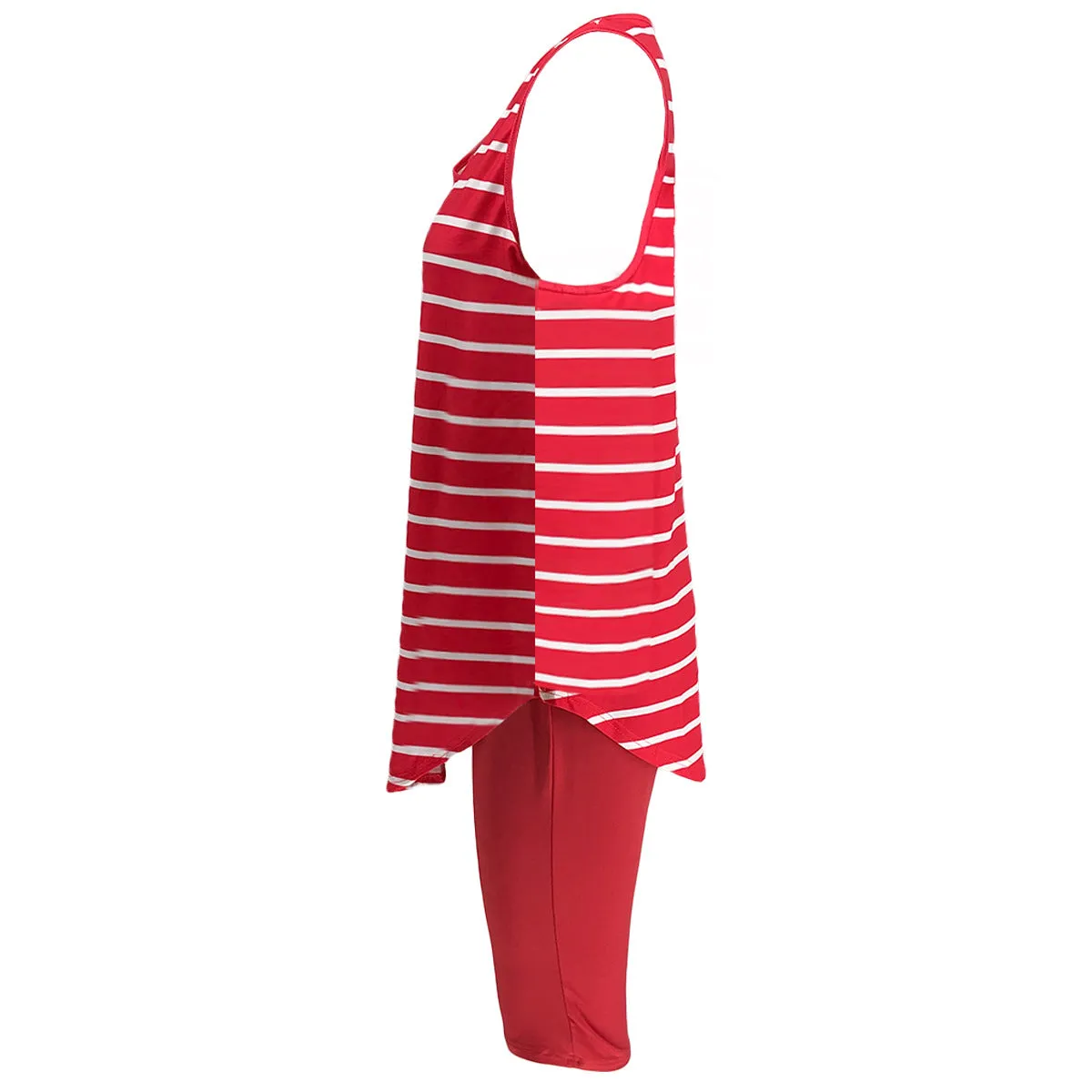 Women's Sexy Striped Two Piece Sportswear Shirt Leggings