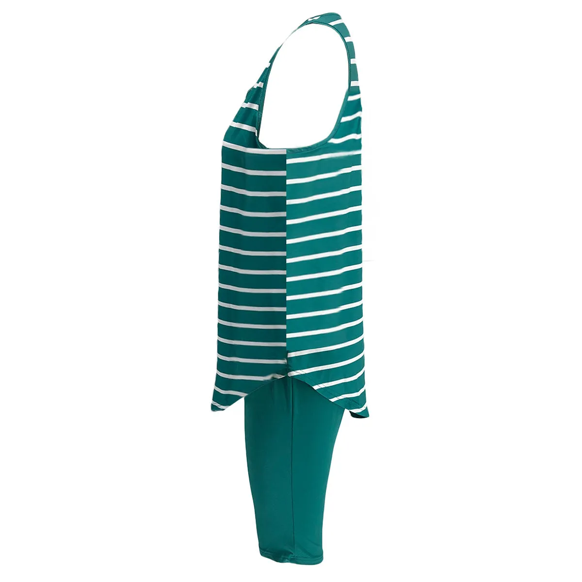 Women's Sexy Striped Two Piece Sportswear Shirt Leggings