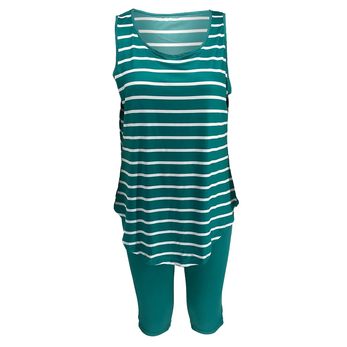 Women's Sexy Striped Two Piece Sportswear Shirt Leggings