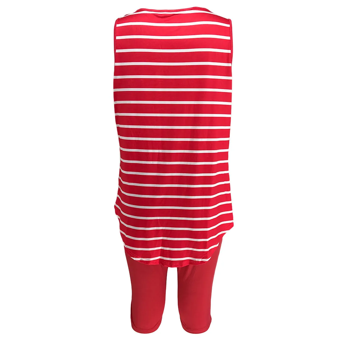 Women's Sexy Striped Two Piece Sportswear Shirt Leggings