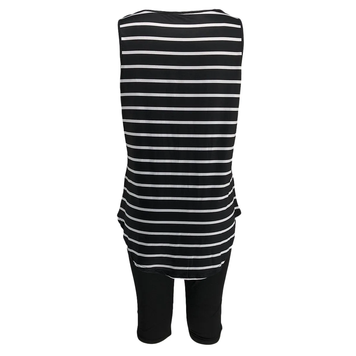 Women's Sexy Striped Two Piece Sportswear Shirt Leggings