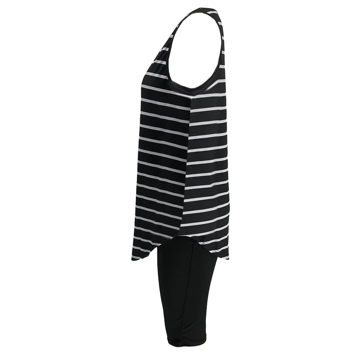 Women's Sexy Striped Two Piece Sportswear Shirt Leggings