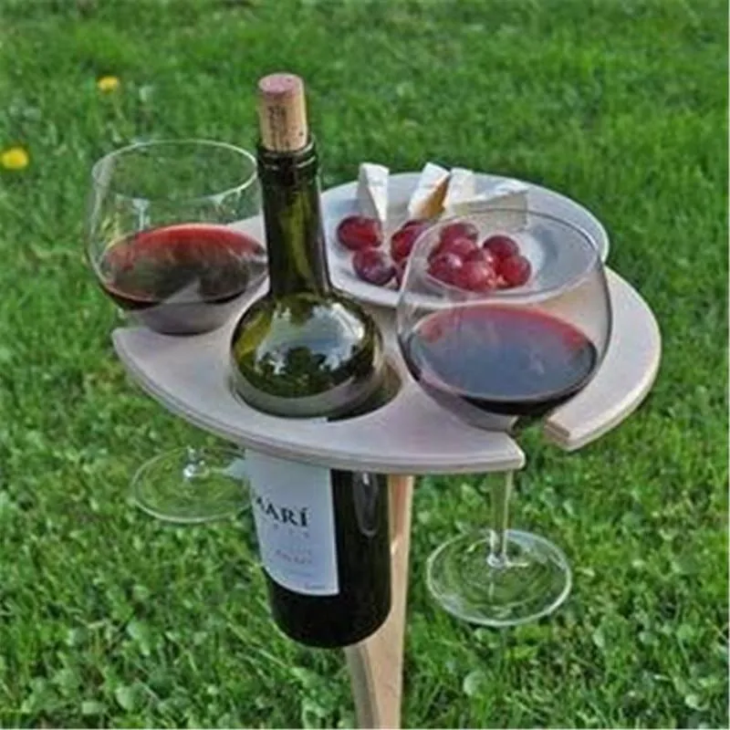 Wooden Portable Foldable Round Picnic Table