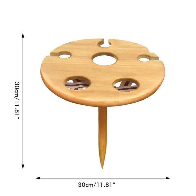 Wooden Portable Foldable Round Picnic Table