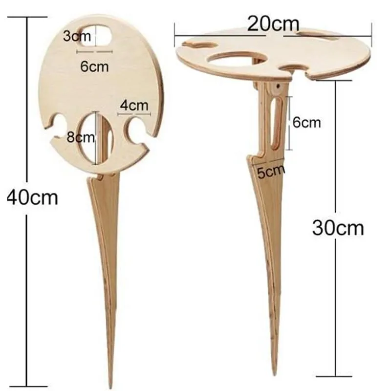 Wooden Portable Foldable Round Picnic Table